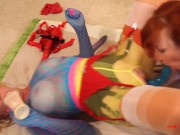 Red XXX and her girlfriend fuck while wearing nylons