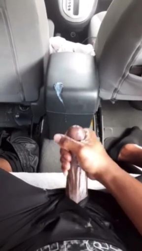 Stroking My BBC Until I Cum in the Car