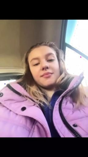 Blonde girl masturbate and vibration in the taxi