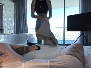 Footjob out of hands Jizz flow from giant wang on my feet - SallyDinosaur