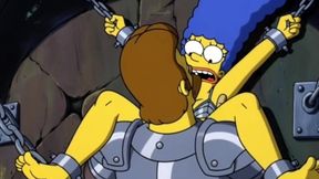 Slut in Chains Takes His Cum. Erotic Fantasy. Cartoon Parody of the Simpsons