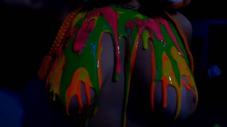 pEnnY pUpilS and her Big natural tits, Slo motion painting! So sexy!