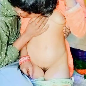 Indian desi village sister-in-law licks brother-in-law&#039;s ass and rubs her nipples in Hindi voice