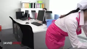 Chihiro Akino's Stunning Blowjob Leads to Explosive Creampie in Office Setting