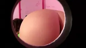 Neon Lingerie Blowjob in Bright Studio Setting