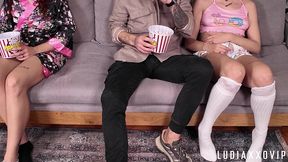 perv family s movie night! innocent teen stepdaughter used for sepdad s pleasure