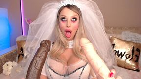 Naughty BRIDE Desperate to SUCK Two HUGE