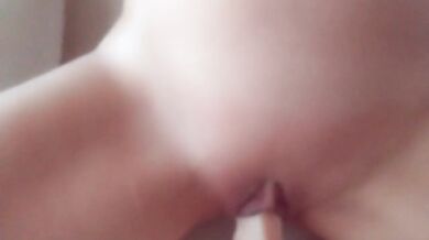 MILF gets throat fucked by shaved wife riding dildo like hungry slut