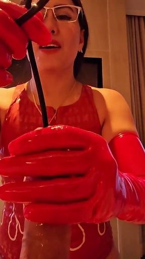 Deep Sounding and Milking with Latex Gloves