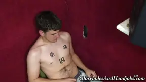 Gay gloryhole action leaves multiple people satisfied, especially the twink on his knees