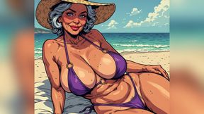 Beautiful Beach Women Comic Art