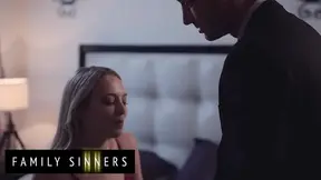 FAMILY SINNERS - Petite Stepdaughter Sneaks Away To A Hotel For Steamy Sex With Her Stepdad