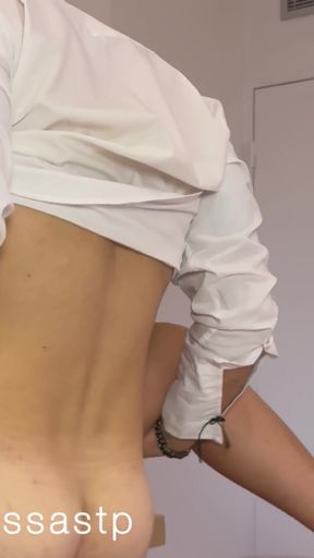 Flight attendant comes to a hotel room with a passenger after the flight   Clip 1