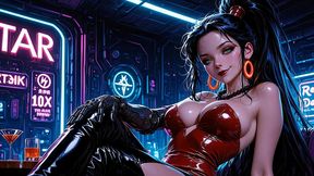 cyberpunk girl fucked in bar ~ ai-generated