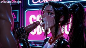 cyberpunk girl fucked in bar ~ ai-generated