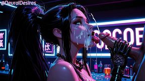cyberpunk girl fucked in bar ~ ai-generated