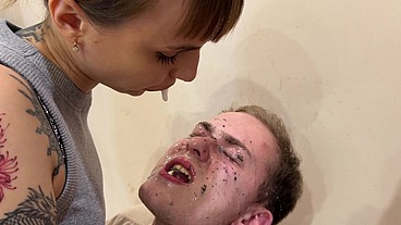 We'll Turn His Pathetic Face Into Trash - Hard Spitting And Human Ashtray Femdom With Rough Bitches