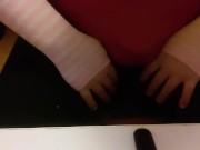 CHUBBY T-GIRL TOUCHES GIRLCOCK SENSUALLY AND SLOWLY