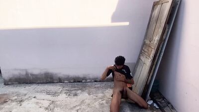 Arabeputo's skinny body takes a wild ride on a big, hard cock in public