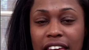 Black street slut is giving blowjob and getting doggystyle banging