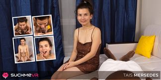 Tais Mersedes sucks off her sexy-ass black pal