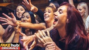 Crazy Girls Harass Stripper At Nightclub And Asian Girl Gets Fucked In The Toielts With May Thai