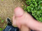 Cheeky wank in the woods
