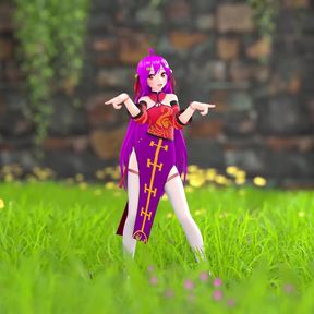 Chinese Girl Model 22 Undress Dance Hentai Mmd 3D Purple Hair Color Edit Smixix