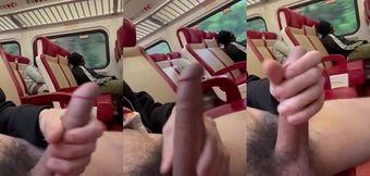 Exhibitionist Jerks & Cums On Busy Train