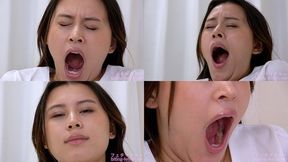 Erika Kononoba - CLOSE-UP of Japanese cute girl YAWNING - MOV