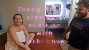 Young Buck, 24 year old, creampie audition with Jacki Love (1080p)