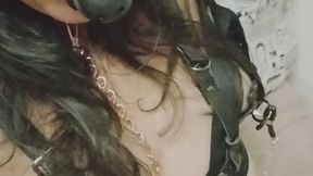Hancuffed, ball gag, bdsm , bondage