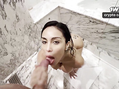 Lana Myres' stepsister gets a jizz shot from her step-brother in this super-hot hardcore