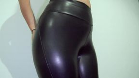 Tight Black Leather Leggings - Sexy Nia