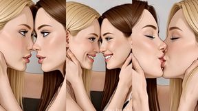 Lesbian Close Up French Kissing