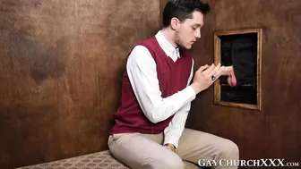 Twink sucks priest's big cock in taboo religious bareback scene