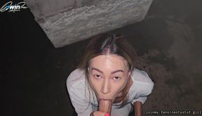 NastyStuf Girl gets her first date in the rain on the street and gets her ass drilled hard
