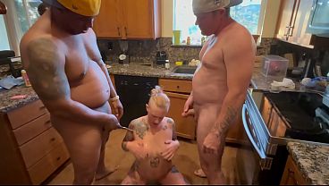 Piss slut Lola Maverick gets pissed on in kitchen