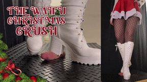 Waifu Christmas Cock Crush in White Painful Boots (Double Version) - Tamystarly - Balls Trample, CBT, Bootjob, Trampling, Shoejob, Stomping