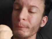 Biting and chewing my dildo