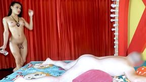 ”Big cock Laos femboy teen fucks guy ass pumping after giving a massage”