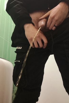 This is how a man pees in the morning