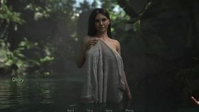 Stepmom and friend join me for a steamy bath in the woods