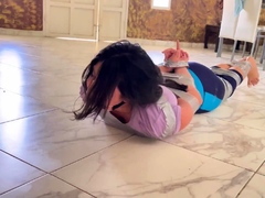 Ball Gagged Girl Struggle In Tape Bondage - Selfgags