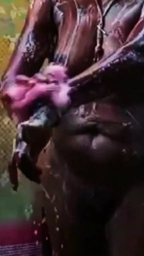 Ammu squeezes her mangoes in the bathroom   Clip 1