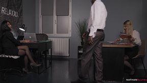 naughty asian secretary polly pons takes her colleague’s up her ass