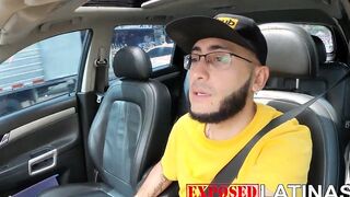 Patricia Acevedo blows a penis inside teh vehicle and then gets boned by long penis