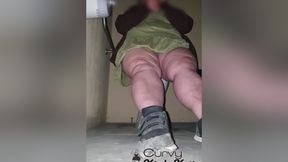 Cute Chubby Slut Plays With Herself In Public Toilet