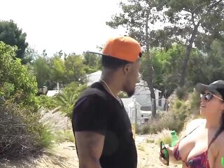Hawt Latin babe Takes Rome Majors Large Ebony Penis Outdoors at the Hollywood Sign