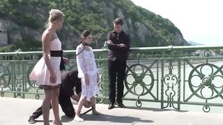 Italian babe disgraced in public